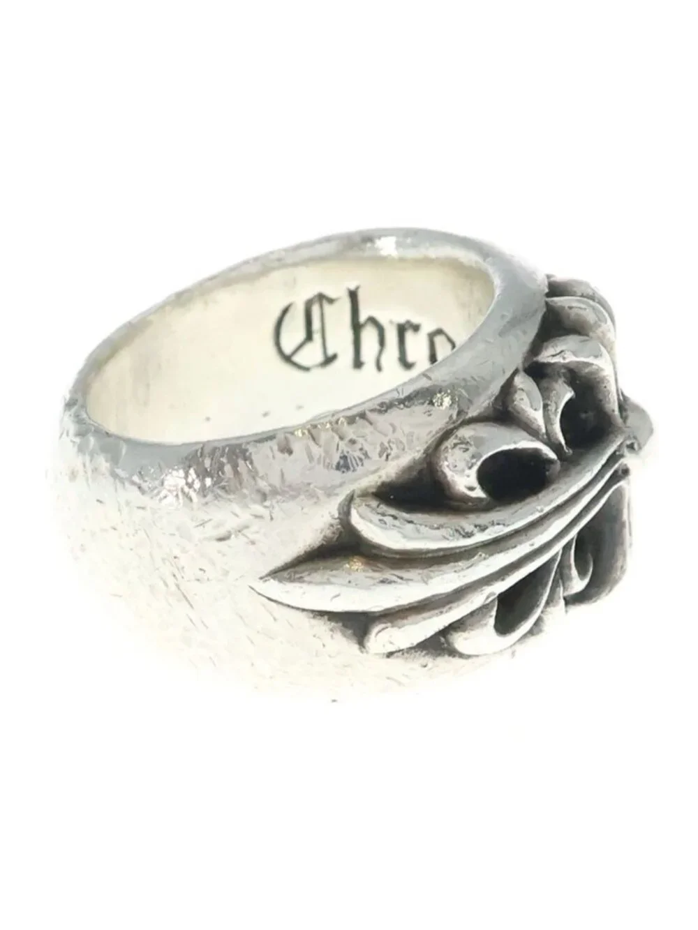 Chrome Hearts Flrl Floral Cross Ring Silver